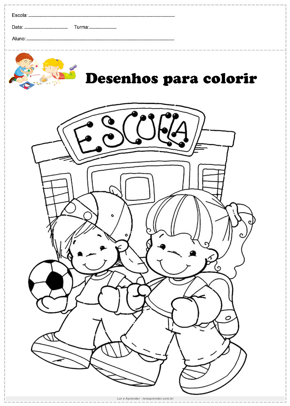 desenhos de escola para imprimir