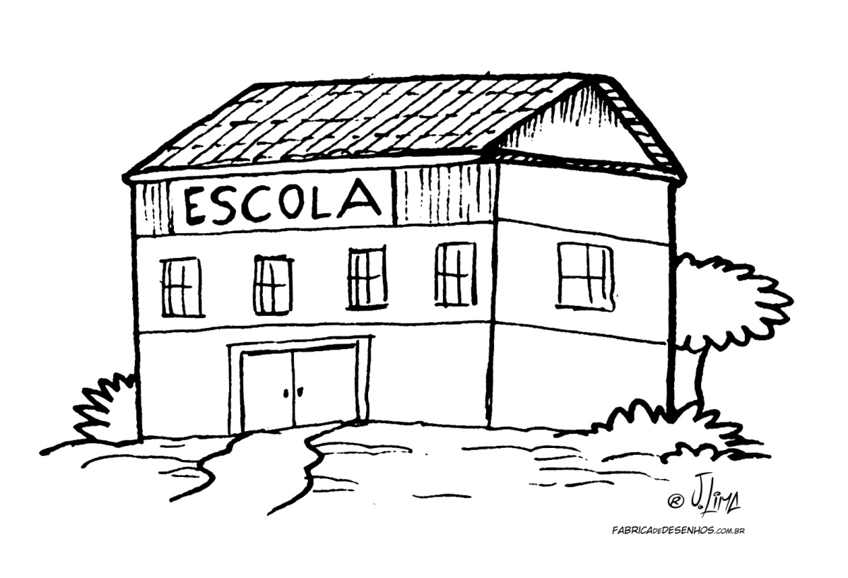 escola de desenho para colorir