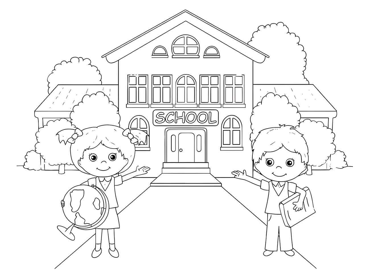 desenho de escola para crianças