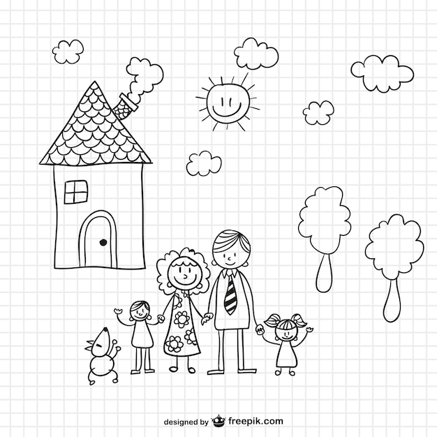 figuras de família para colorir