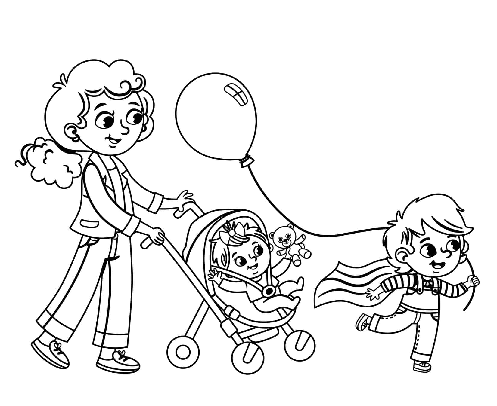 ilustrações de família para imprimir