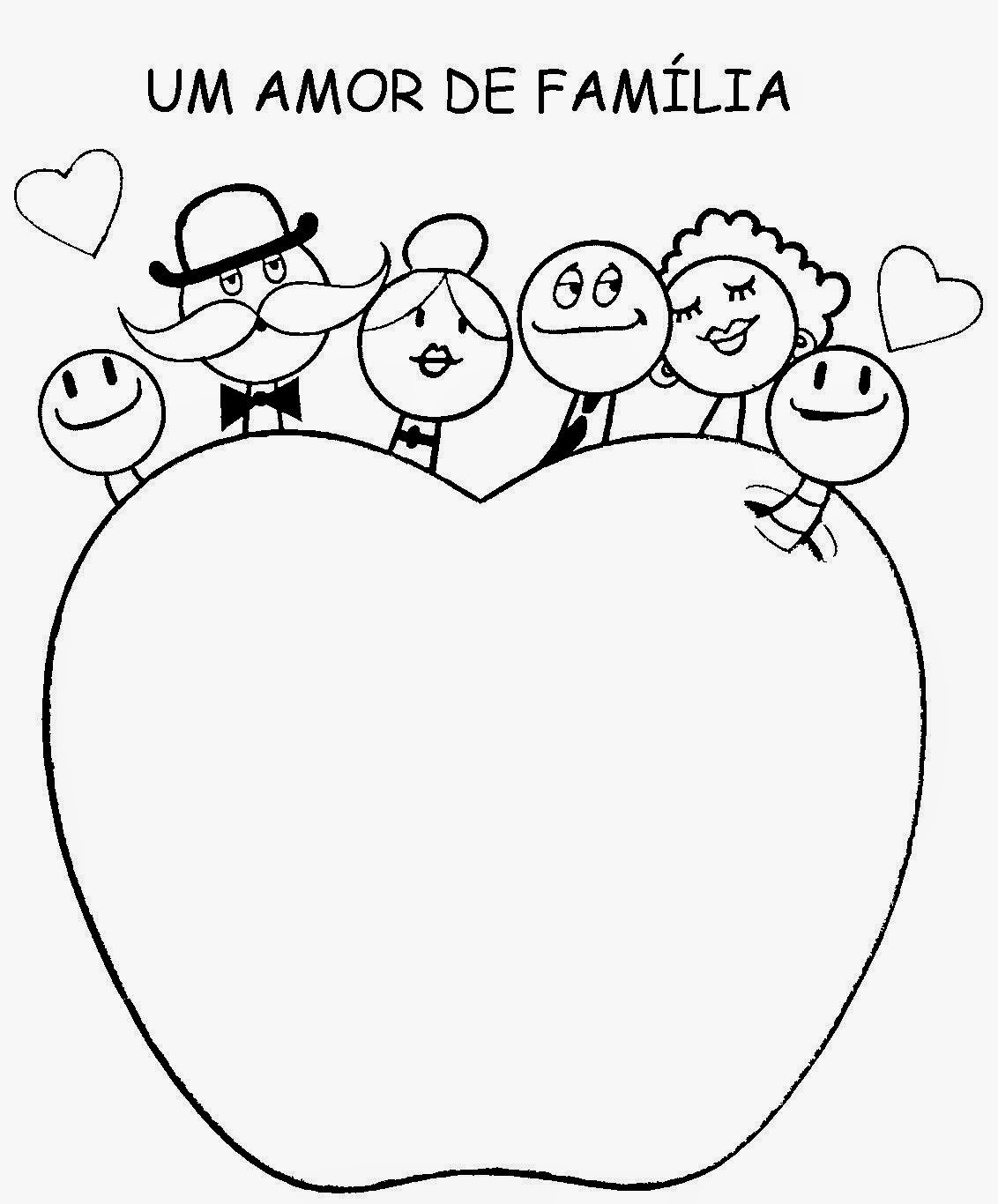desenho de família nuclear para colorir