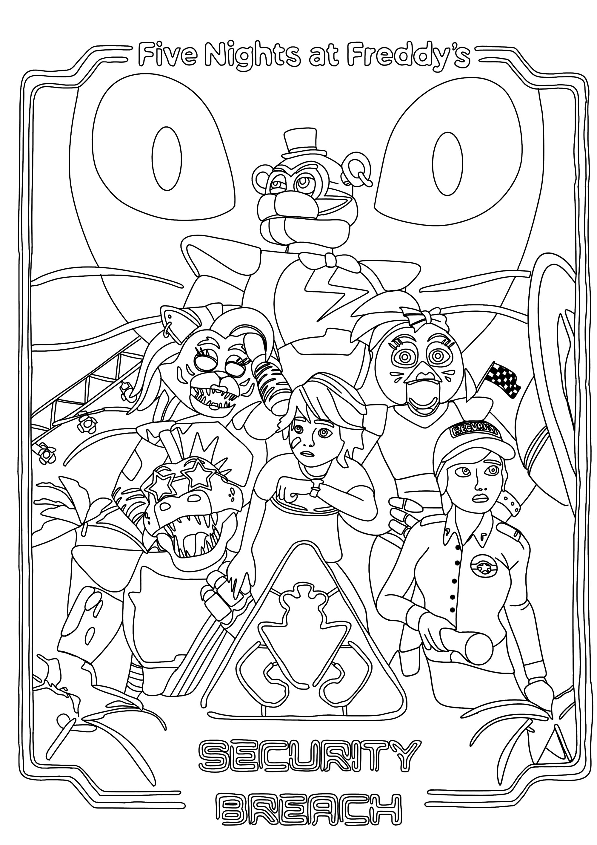 desenho fnaf para pintar