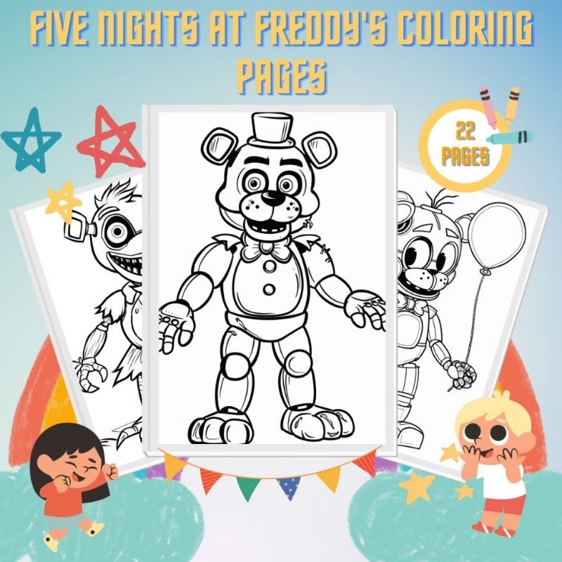desenhos fnaf assustadores para colorir
