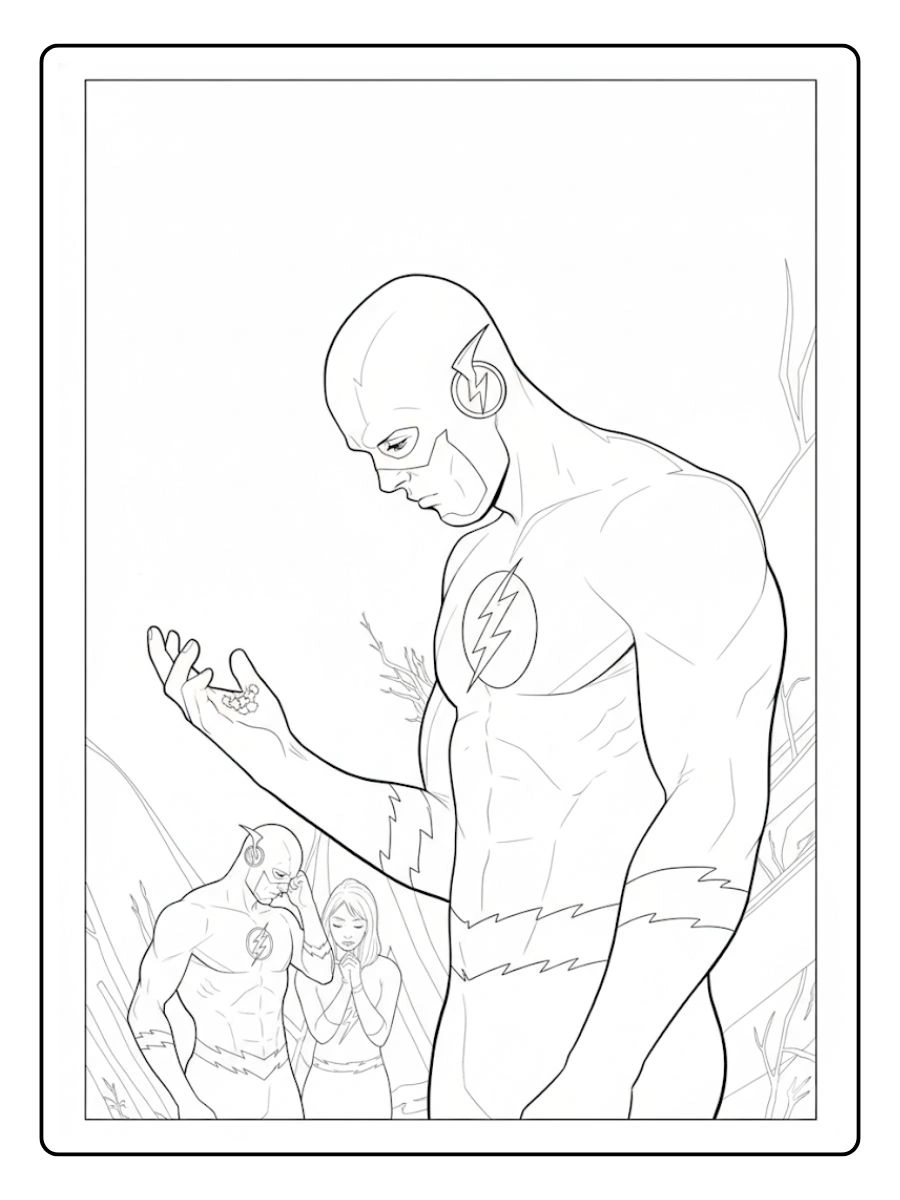 flash em ação para colorir