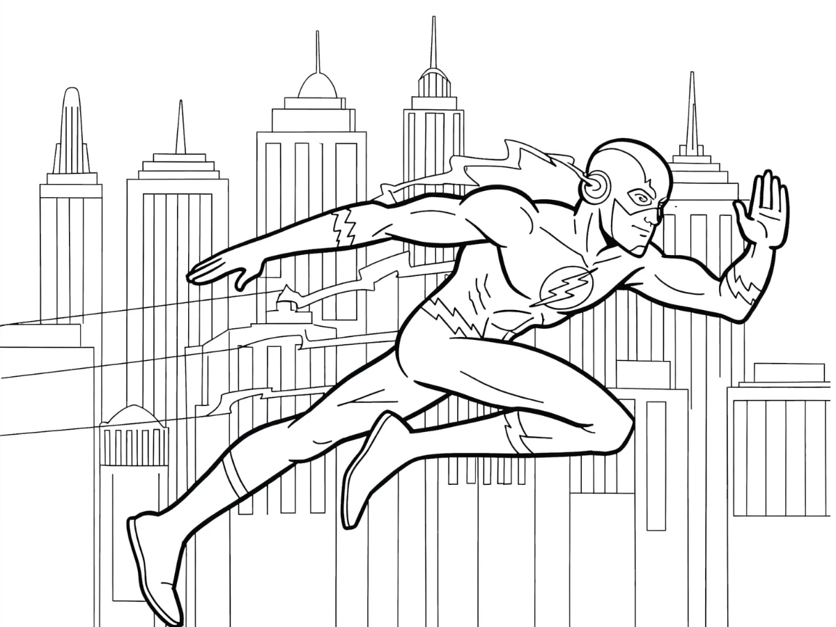 flash e liga da justiça para colorir