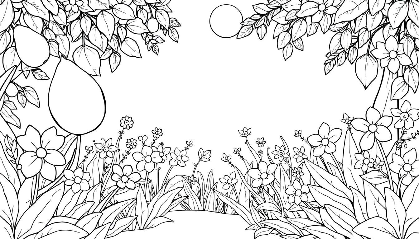 desenho de floresta para colorir infantil