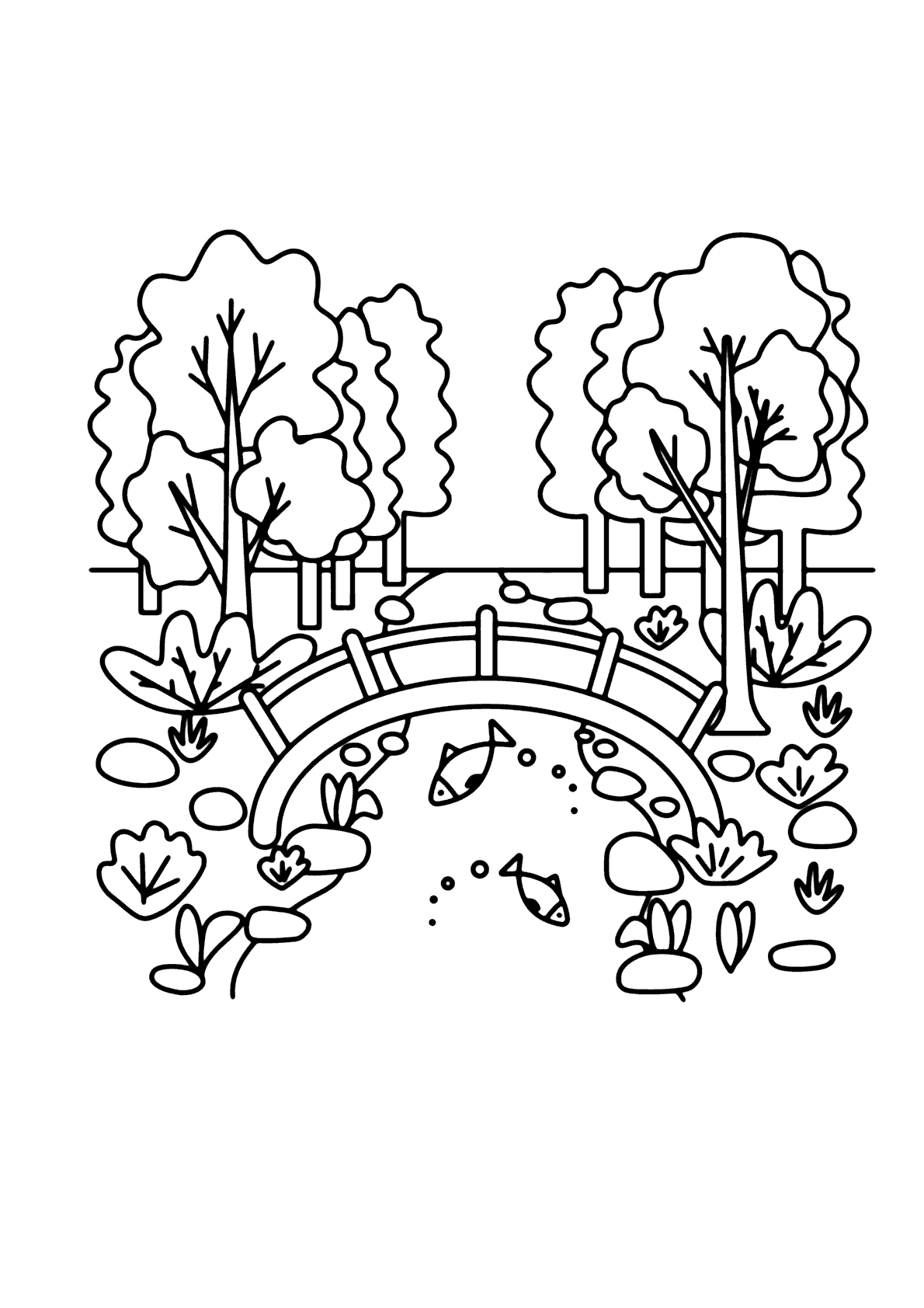 desenho de floresta tropical para colorir