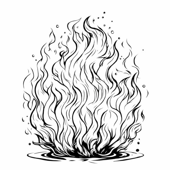 desenho de fogueira para pintar