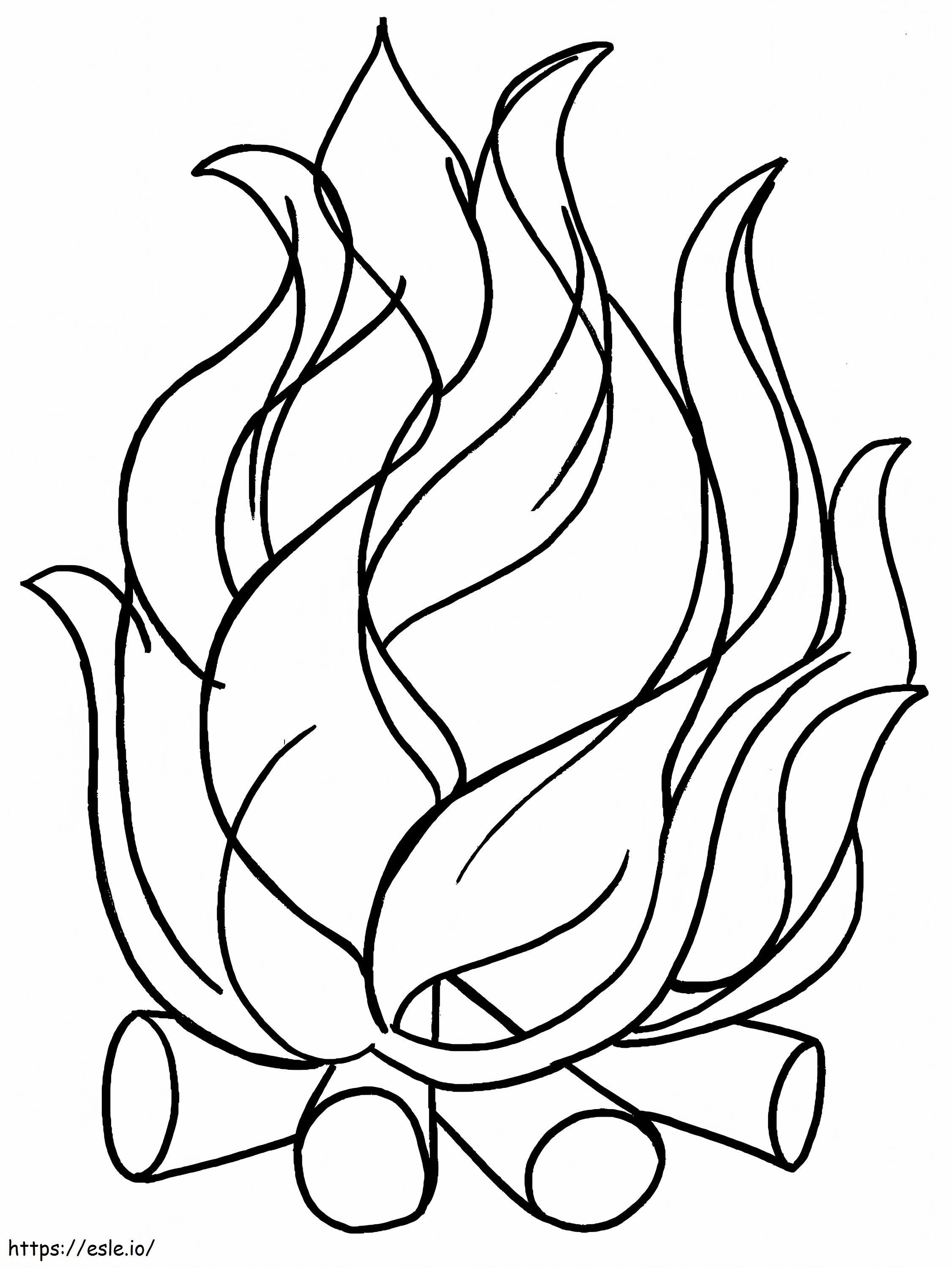 desenho de fogueira com lenha