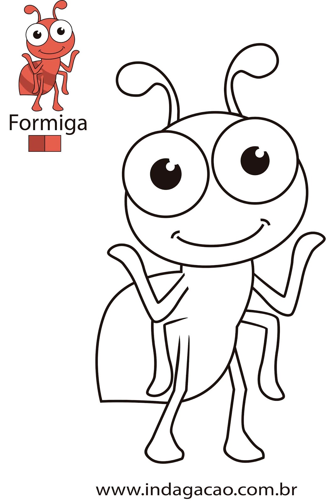 ilustração de formiga para colorir