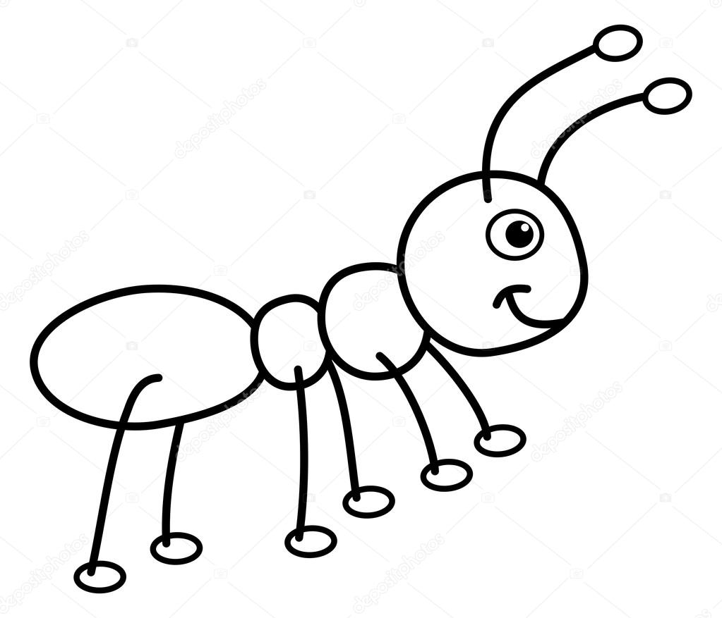 ilustração de formiga para colorir