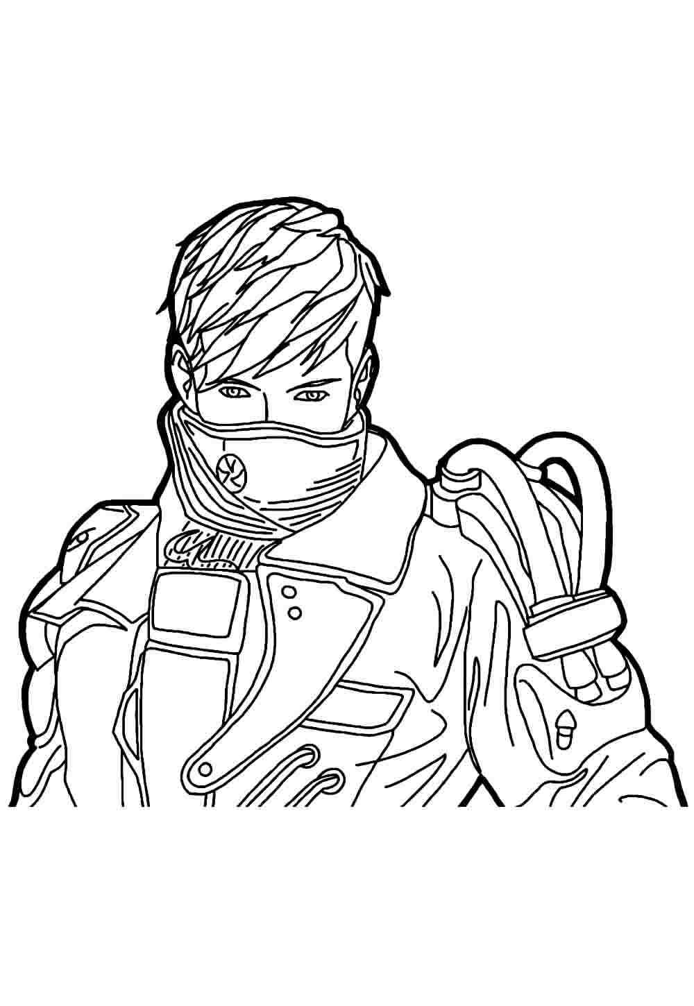 desenhos de Free Fire para colorir personagens