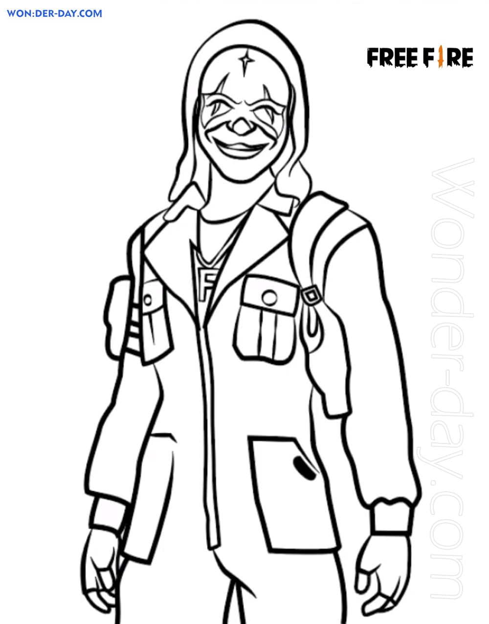 desenhos de Free Fire para colorir personagens