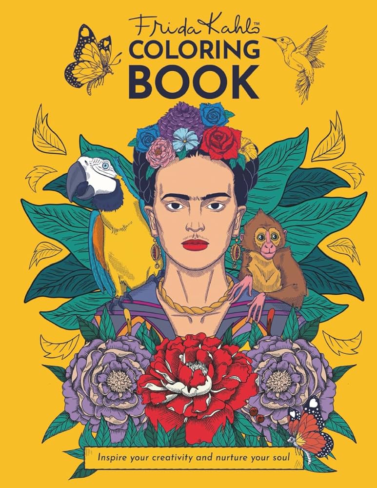 frida kahlo inspiração para colorir