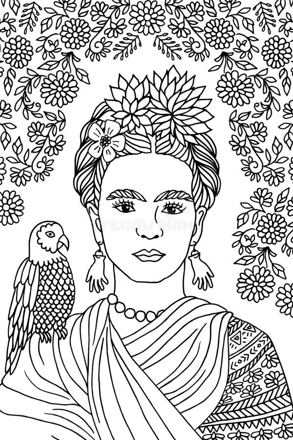 atividade frida kahlo colorir