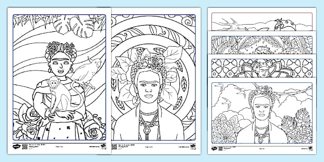 atividade frida kahlo colorir