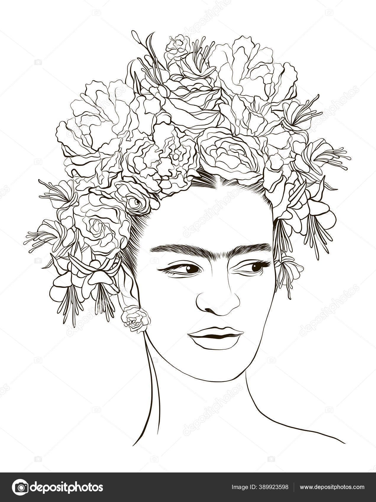 frida kahlo inspiração para colorir