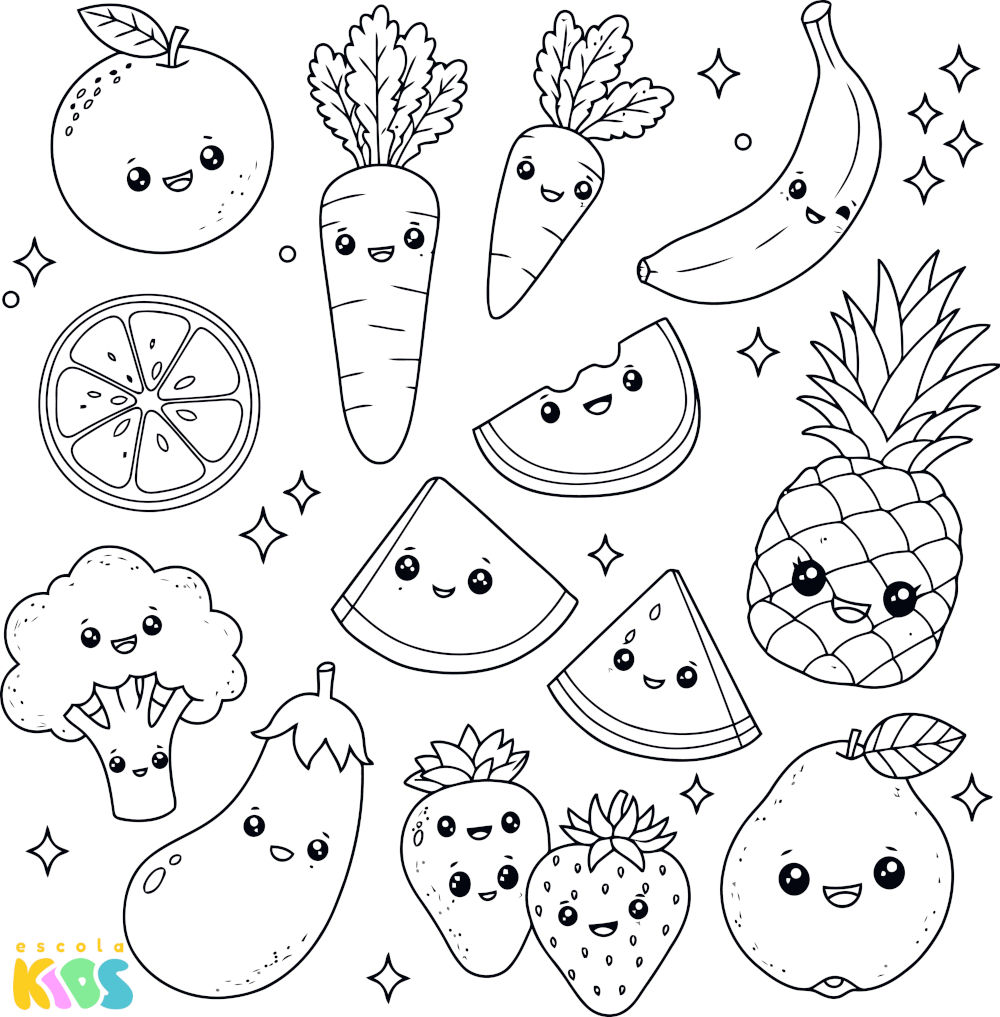 frutas para colorir online