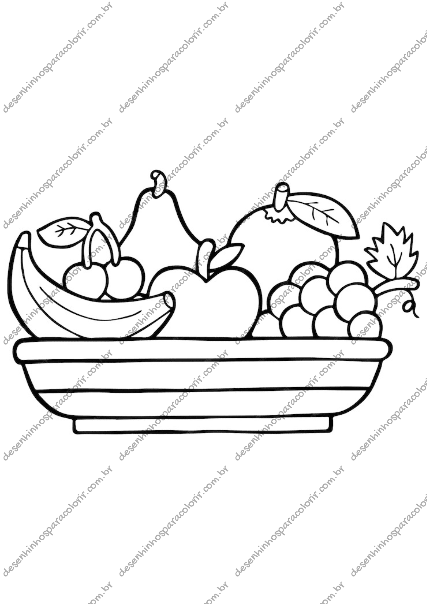 desenhos de frutas para imprimir grátis