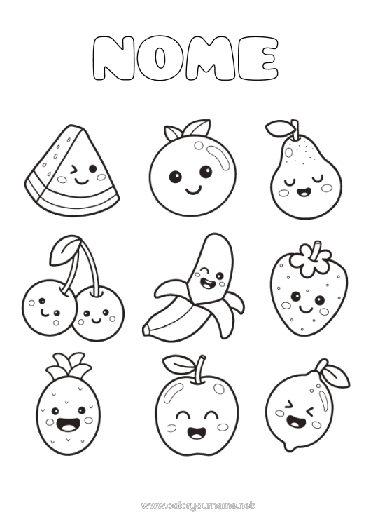 cores das frutas para pintura