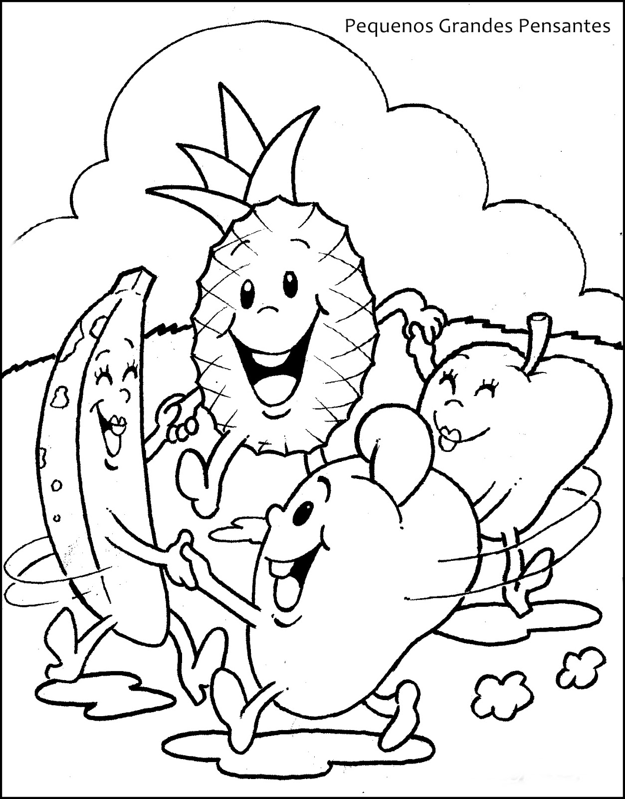 desenhos de frutas para imprimir grátis