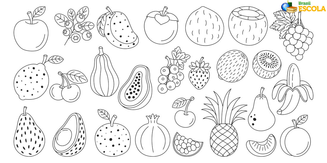 desenhos de frutas para educação infantil