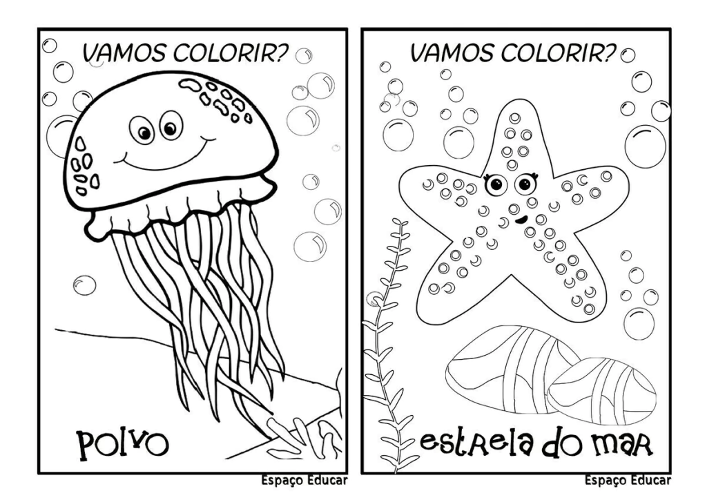 desenhos de animais marinhos para colorir