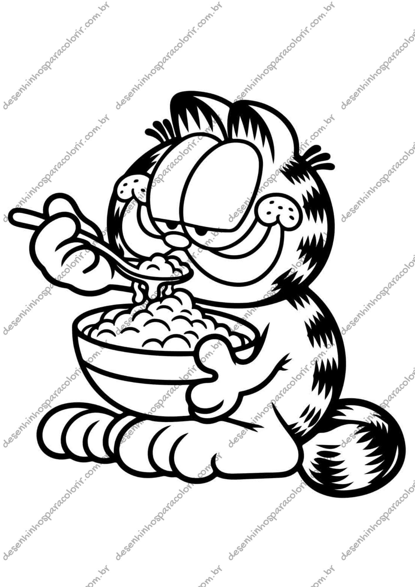 garfield e odie para colorir