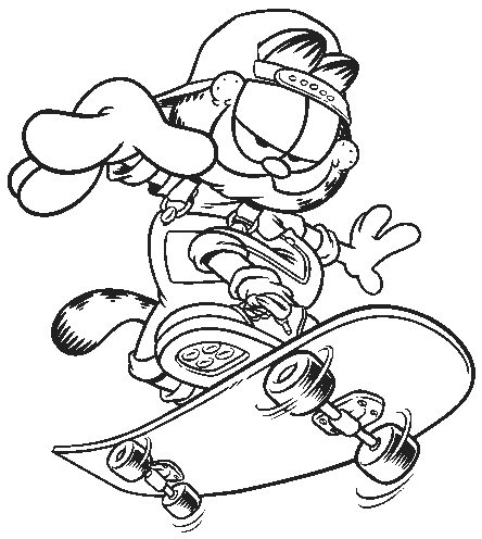 garfield preguiçoso para colorir