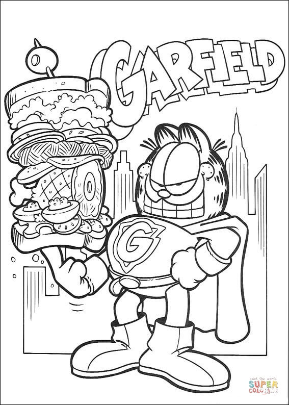 garfield e odie para colorir