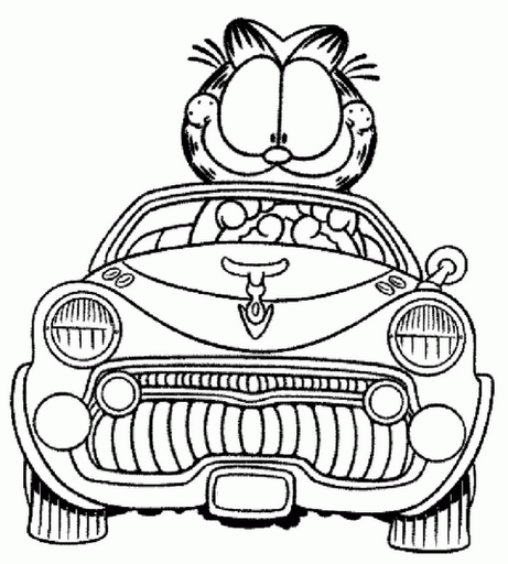 garfield preguiçoso para colorir