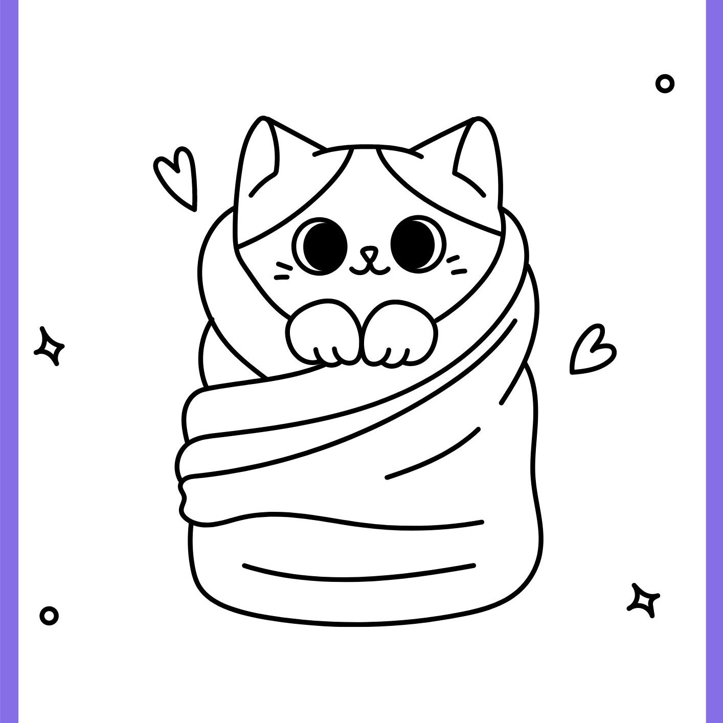 desenho de gato kawaii para colorir