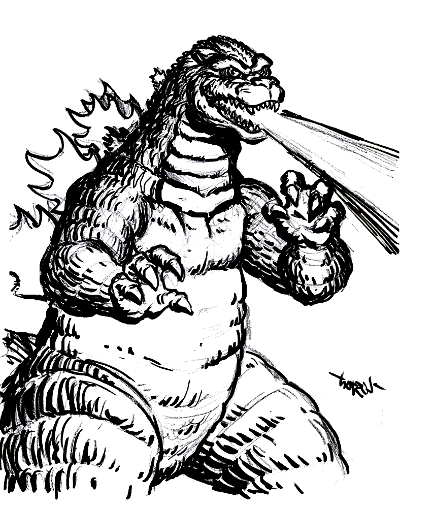 colorir Godzilla infantil
