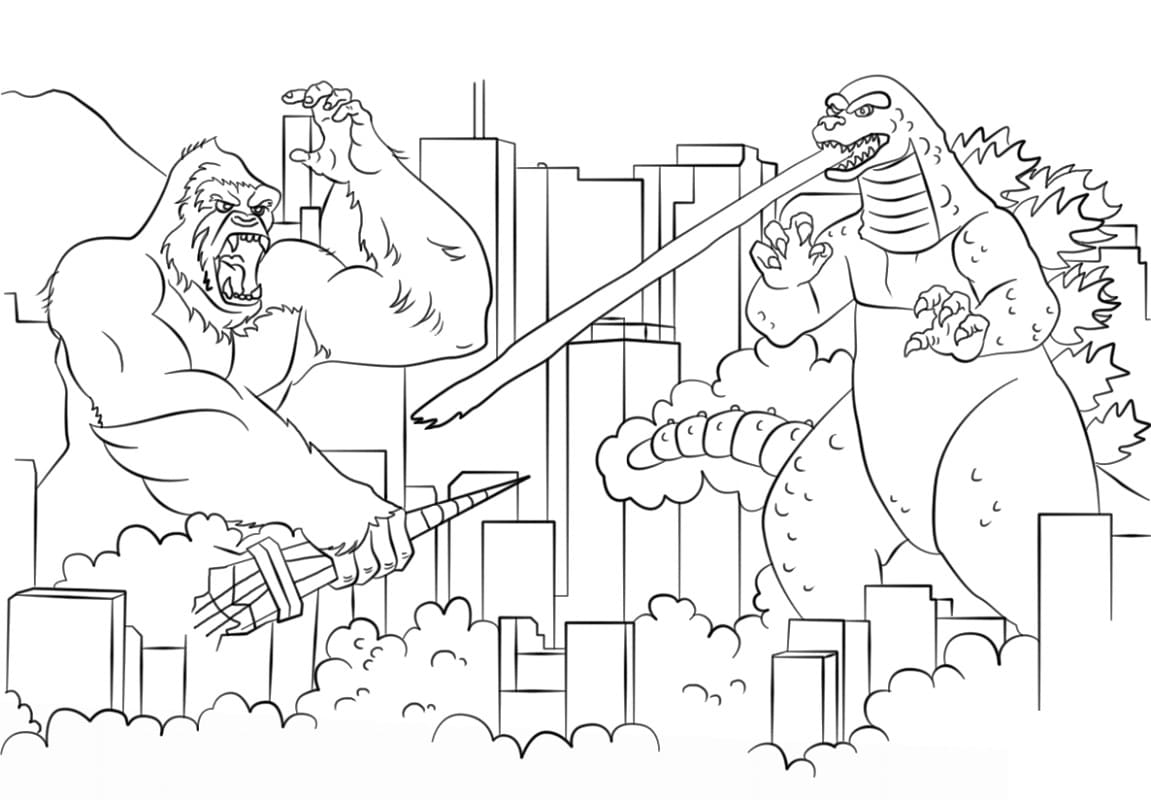 colorir Godzilla infantil
