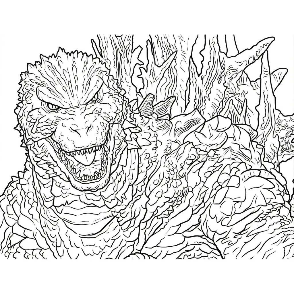 Godzilla vs King Kong para colorir