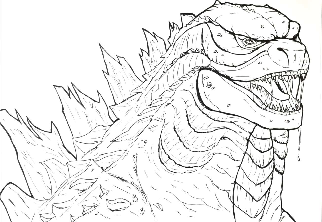 desenho do Godzilla para pintar