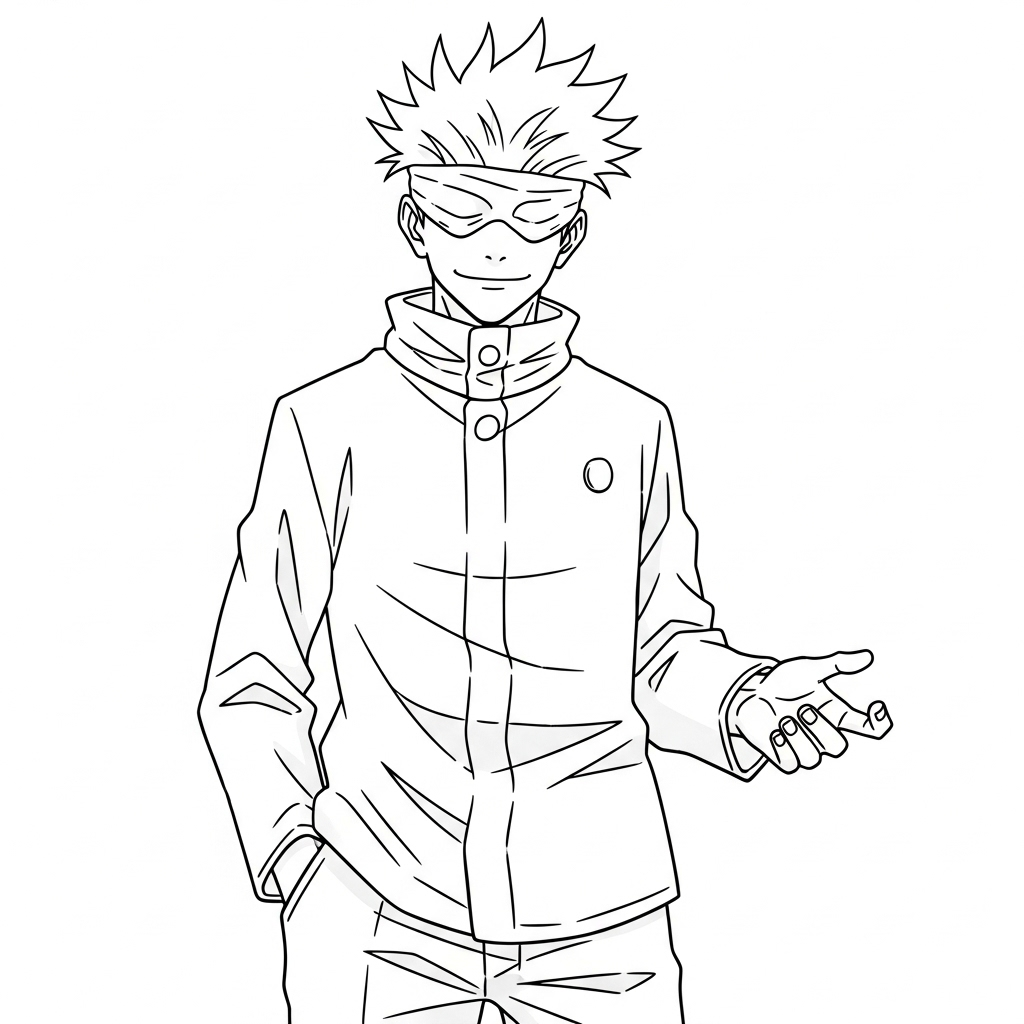 desenho gojo para pintar