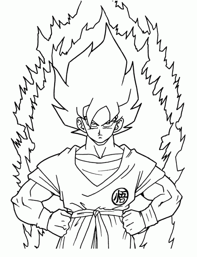goku criança para colorir