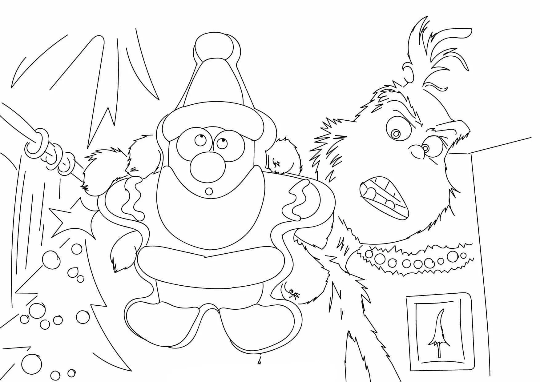 grinch desenho animado para colorir