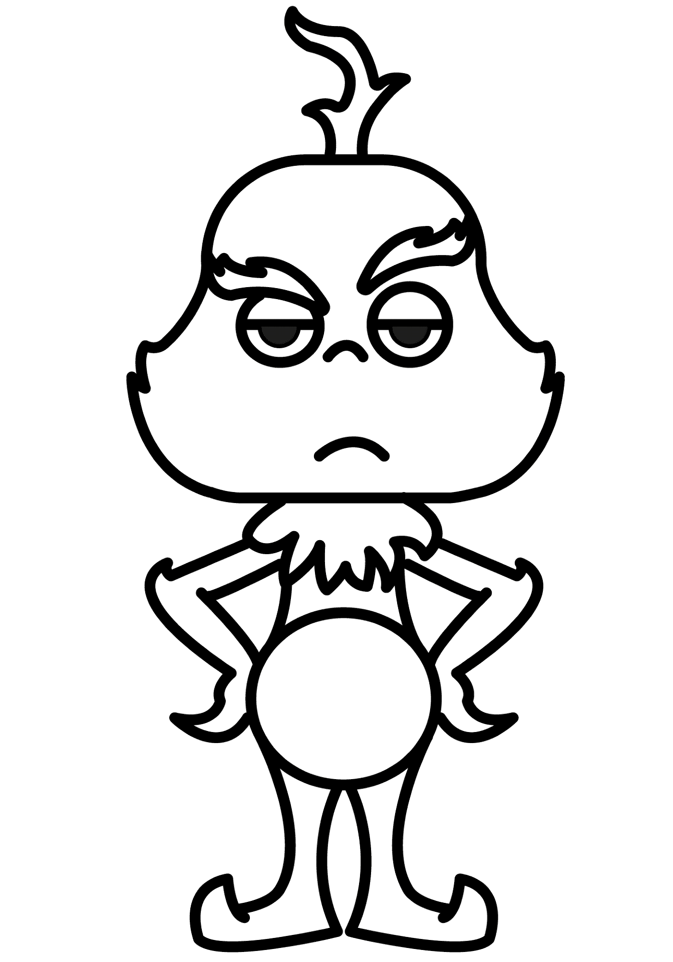 grinch desenho moderno para colorir