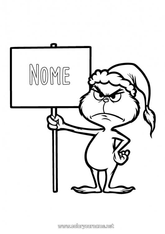 grinch desenho clássico para colorir