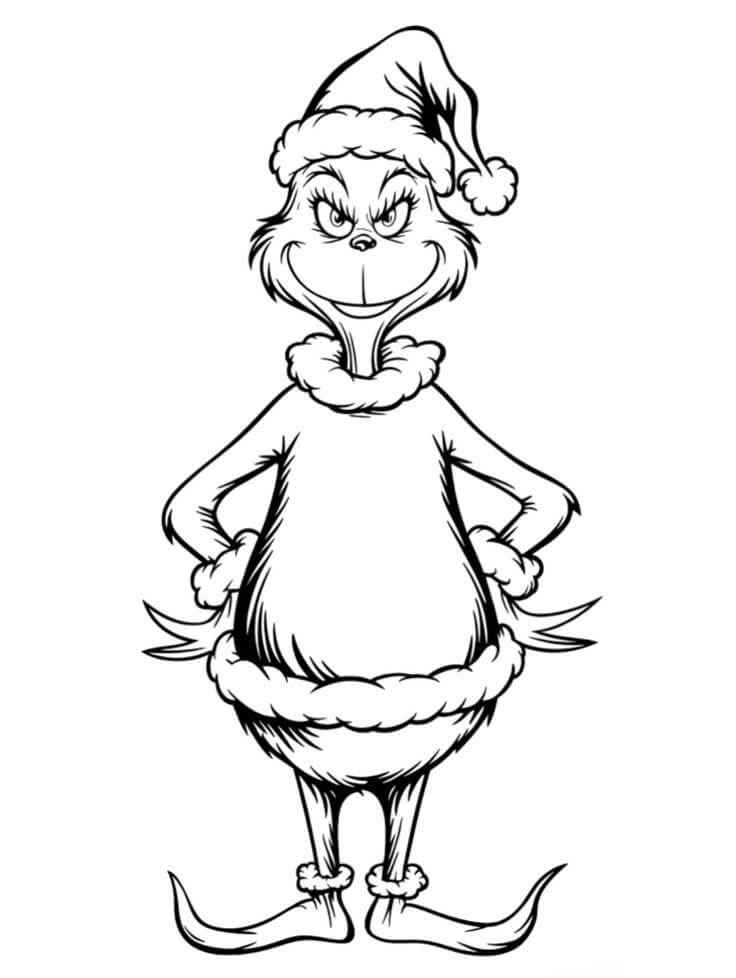 grinch desenho animado para colorir