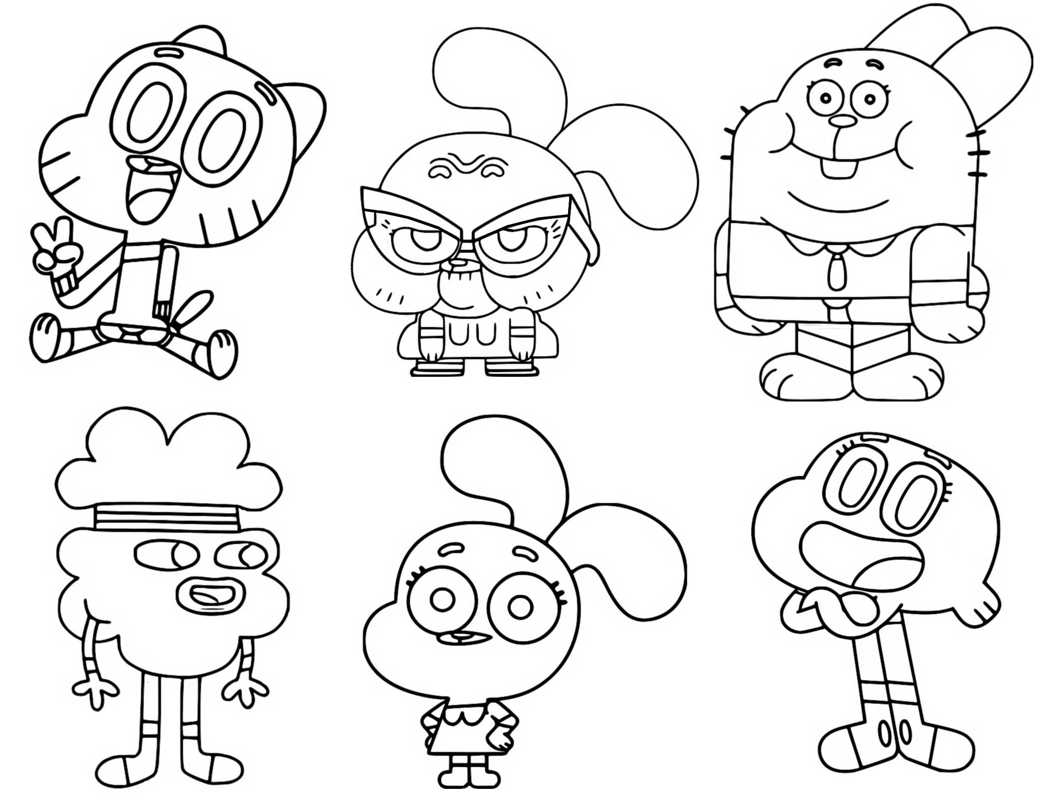 desenho do gumball para pintar