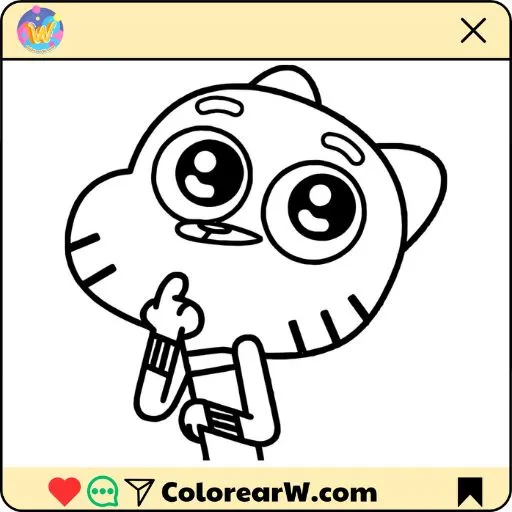folhas para colorir gumball