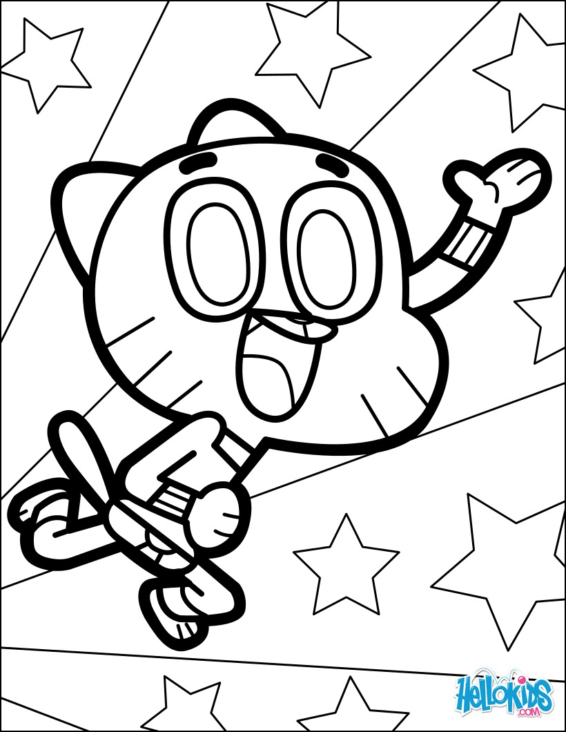 gumball watterson colorir