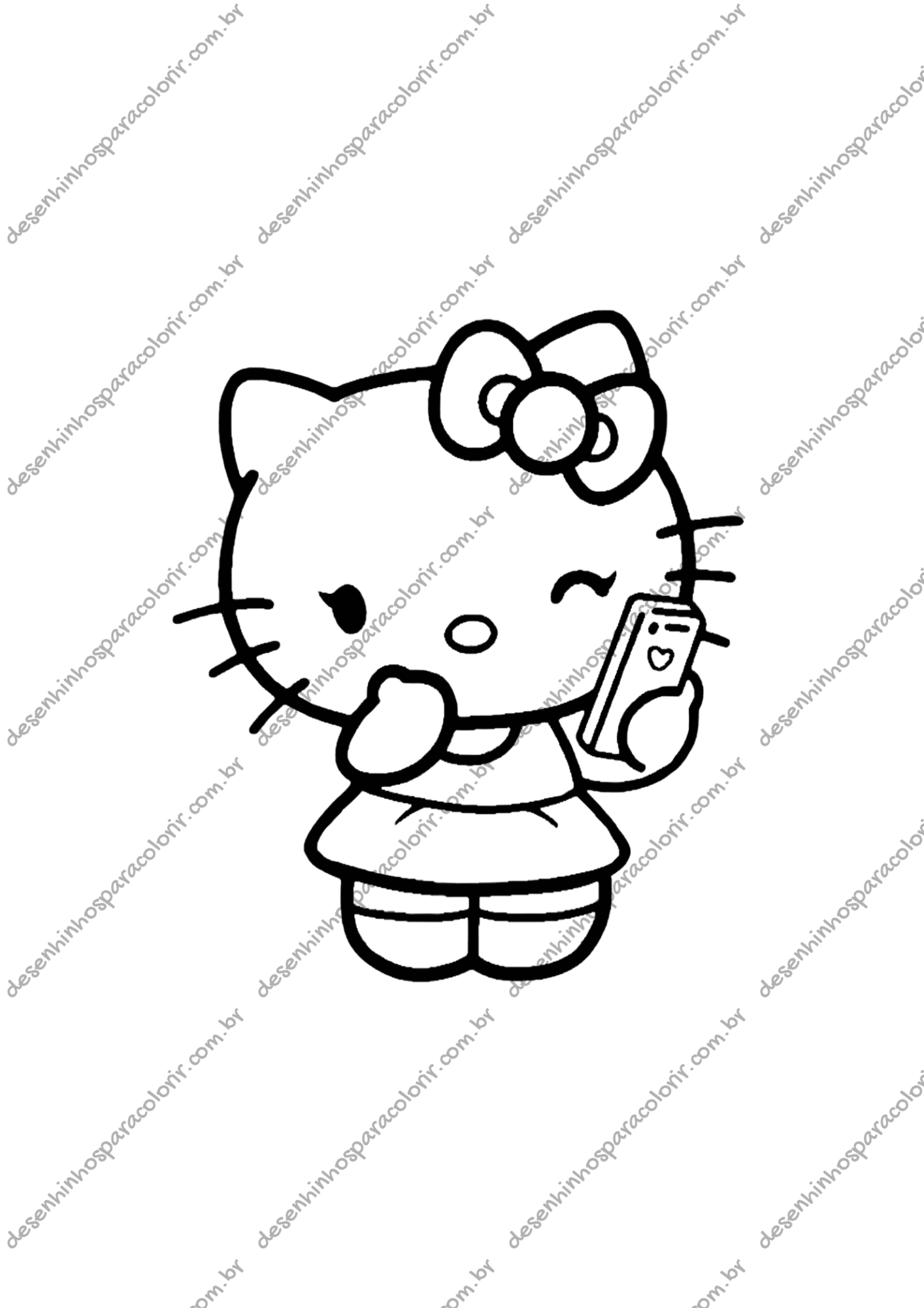 hello kitty para colorir escola