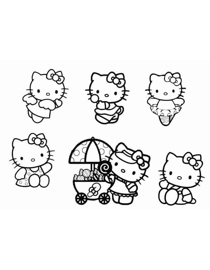 hello kitty princesa para colorir