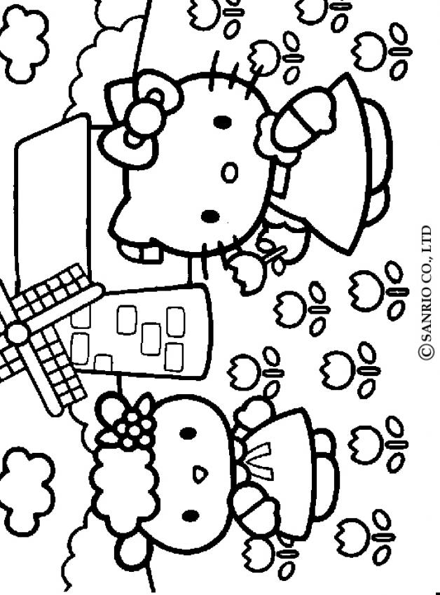 hello kitty fashion para colorir