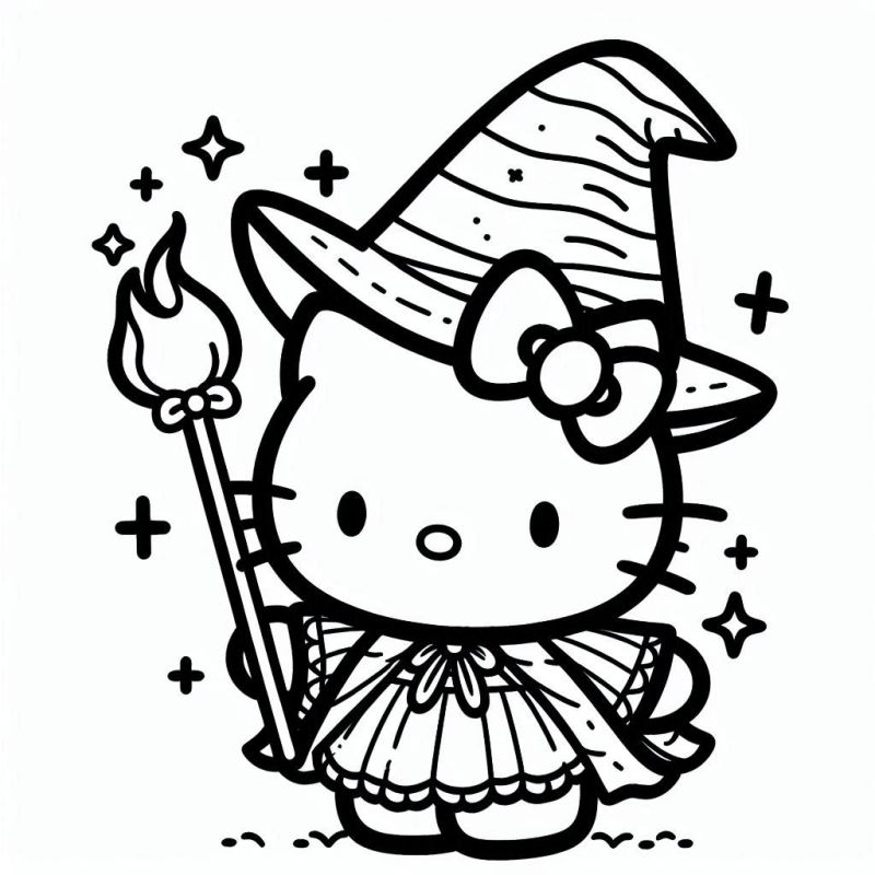 hello kitty para colorir natal